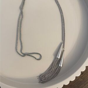 Kendra Scott Silver Tassel Necklace